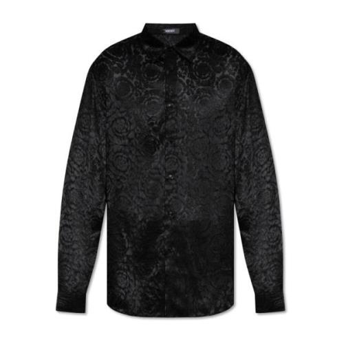 Versace Skjorta med transparent mönster Black, Herr