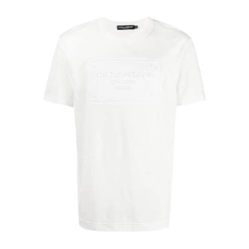 Dolce & Gabbana Präglad Plaque T-Shirt White, Herr