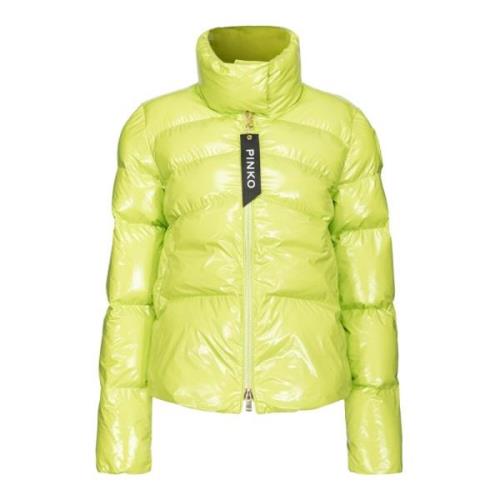 Pinko Vadderad kristallnylon ärtjacka Green, Dam