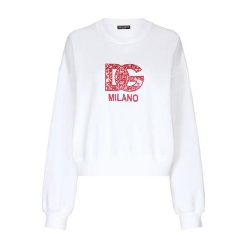 Dolce & Gabbana Logo-Print Sweatshirt White, Dam