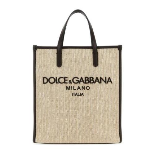 Dolce & Gabbana Sand Canvas Shoppingväska Beige, Herr
