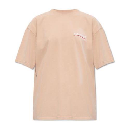 Balenciaga T-shirt med logotyp Pink, Dam