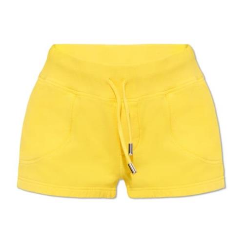 Dsquared2 Shorts med logotyp Yellow, Dam