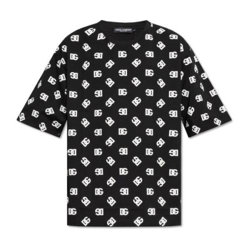 Dolce & Gabbana Monogrammönstrad T-shirt Black, Herr