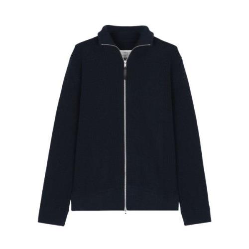 Maison Margiela Bl?tt Sweatshirt med dragkedja Blue, Herr