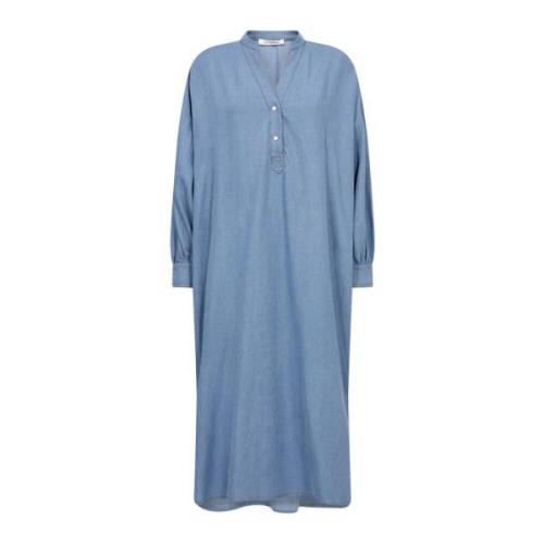 Co'Couture Denim Tunikaklänning med Långa ärmar Blue, Dam