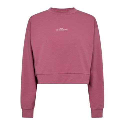 Co'Couture Logo Crop Sweatshirt Petitecc Rhubarb Pink, Dam