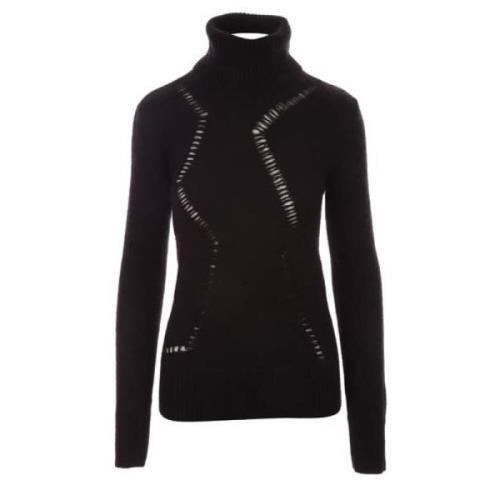 Saint Laurent Svart löst sittande tröja med slitna detaljer fram Black...