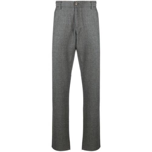 Canali Melange Ull Flanellbyxor Gray, Herr