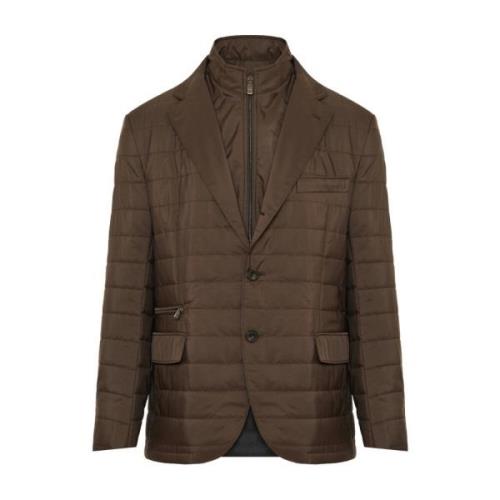 Corneliani Quiltad jacka med avtagbar innerficka Brown, Herr