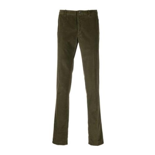 Incotex Slim Fit Corduroybyxor Green, Herr