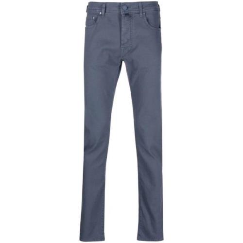 Jacob Cohën Slim-Fit Bard Blandade Bomullsbyxor Blue, Herr