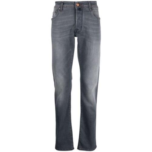 Jacob Cohën Sofistikerade Slim-fit Jeans Gray, Herr