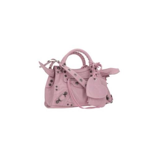 Balenciaga Studded läderhandväska i blush rosa Pink, Dam