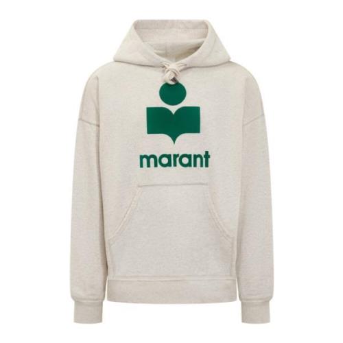 Isabel Marant Modern Logo Hoodie Beige, Herr