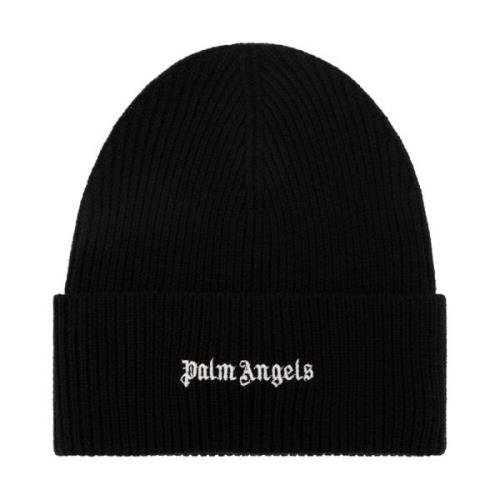 Palm Angels Beanie med logotyp Black, Herr