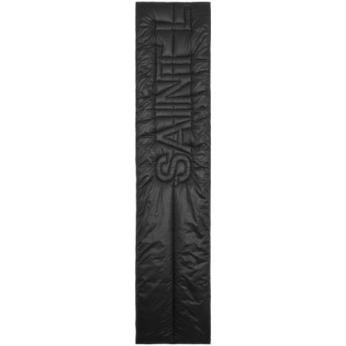 Saint Laurent Svart Logo-Präglad Vadderad Halsduk Black, Dam