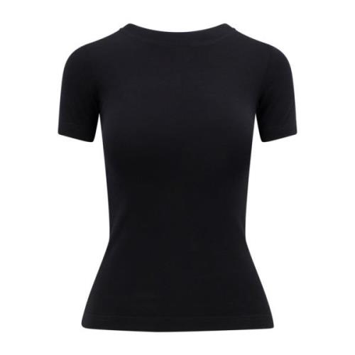 Balenciaga Slim Fit Rhinestone Print T-Shirt Black, Dam