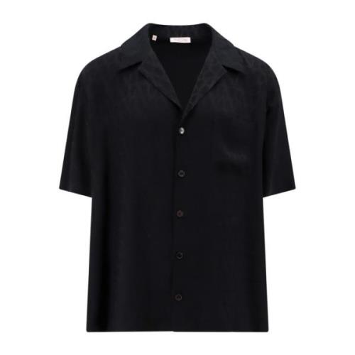 Valentino Silkeskjorta med Toile Iconographe-motiv Black, Herr