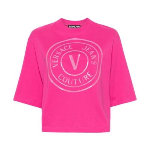 Versace Jeans Couture Fuchsia T-shirts och Polos med Screentryck Pink,...