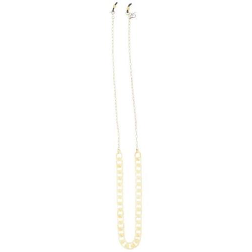 Emmanuelle Khanh Guldpläterad halsband med akrylringar White, Dam