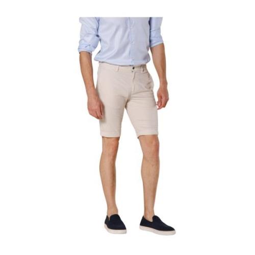 Mason's Stretch Gabardine Bermuda Shorts - Regular Fit Beige, Herr