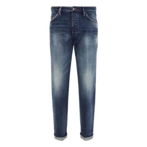 Emporio Armani Sköna och Moderna Jeans med Låg Midja Blue, Herr