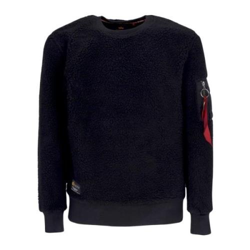 Alpha Industries Mysig Teddy Crewneck Sweatshirt Black, Herr