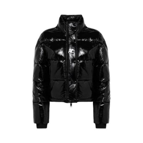 Courrèges Blank Vinyl Bomberjacka Black, Dam