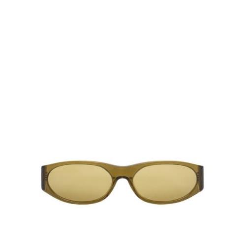 Flatlist Italienska solglasögon med oval båge Yellow, Unisex