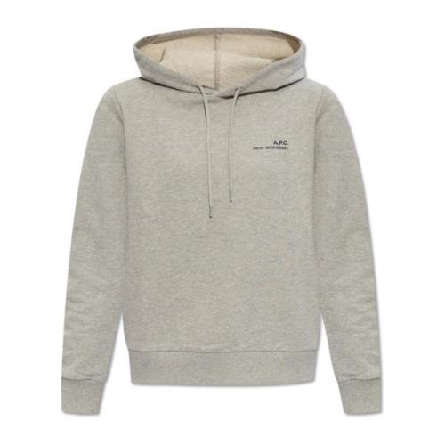 A.p.c. Huvtröja med logotyp Gray, Dam