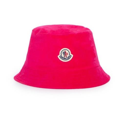 Moncler Rosa Terry Bucket Hat för kvinnor Pink, Dam
