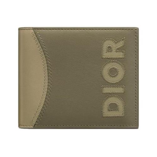 Dior Grön Läder Bi-Fold Plånbok med Logodetalj Green, Herr