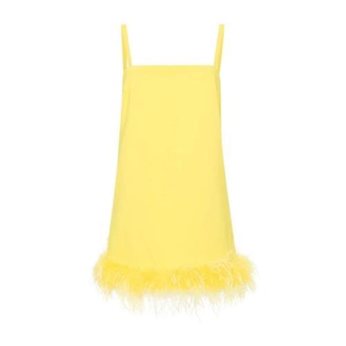 Pinko Jasmin Gul Fjäderklänning Yellow, Dam