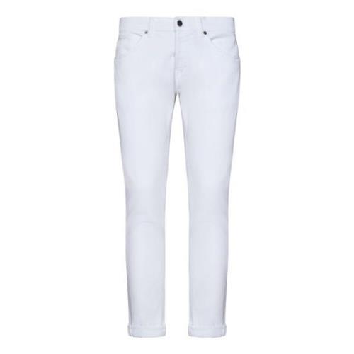 Dondup Vita Skinny-Fit Jeans med Logo Plaque White, Herr