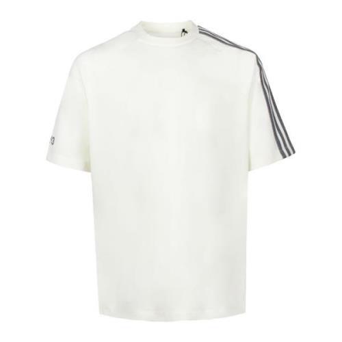 Y-3 Closure Jersey T-shirt med 3-Stripes Logo White, Herr