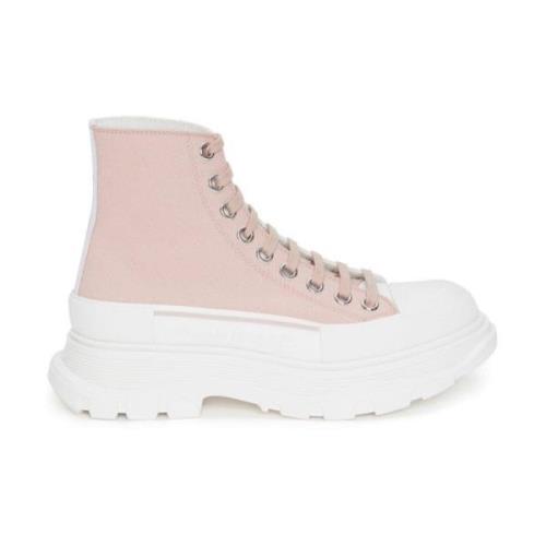 Alexander McQueen Rosa Tread Slick High-Top Sneakers Pink, Dam