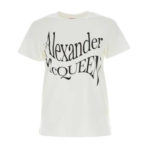 Alexander McQueen Vit bomull T-shirt White, Dam