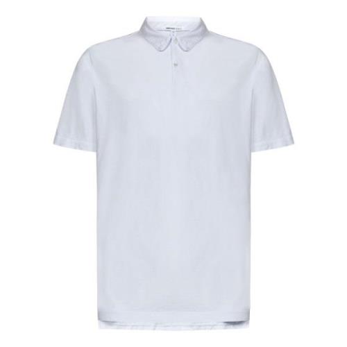 James Perse Vit Suede Jersey Polo Shirt White, Herr