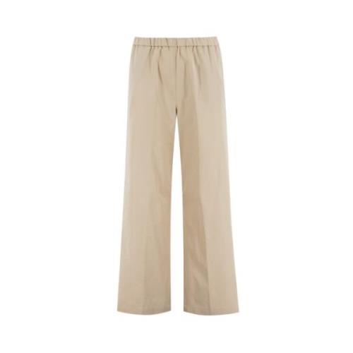 Aspesi Wide Trousers Beige, Dam