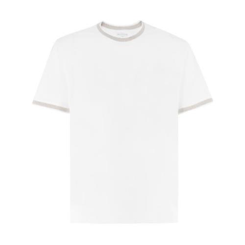 Eleventy Sportig Chic Giza Bomull T-shirt White, Herr