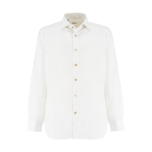 Kiton Ren bomullsskjorta för formella och avslappnade tillfällen White...