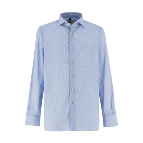 Borrelli Handgjord Napoli Skjorta Blue, Herr