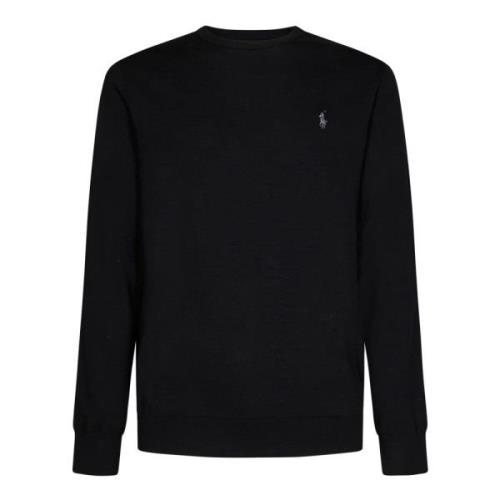 Ralph Lauren Svart Polo Tröja med Ikoniskt Pony Logotyp Black, Herr