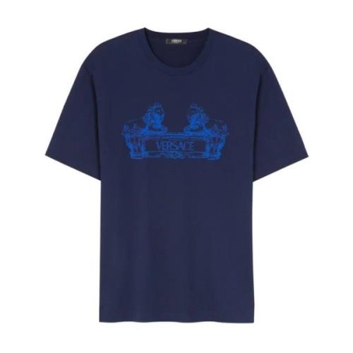 Versace Marinblå Klassisk T-shirt Blue, Herr