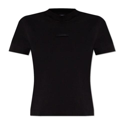 Jacquemus T-shirt med logotyp Black, Dam