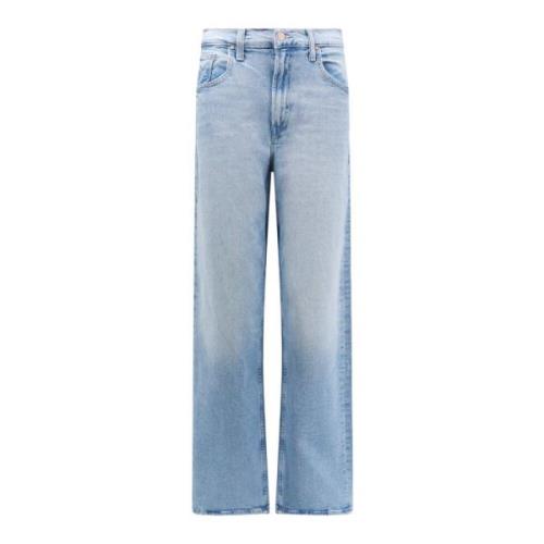 Mother Blå Högmidjade Jeans med Breda Ben Blue, Dam