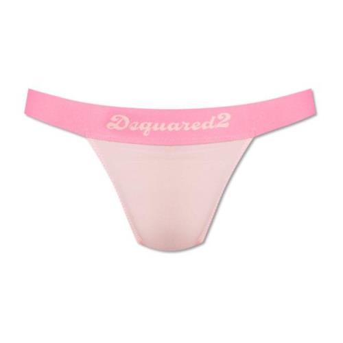 Dsquared2 Stringtrosa med logotyp Pink, Dam