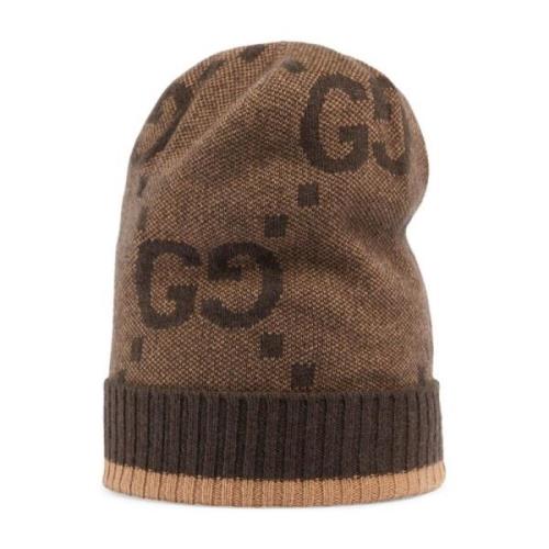 Gucci Intarsia-Logo Beige Mössa Beige, Herr