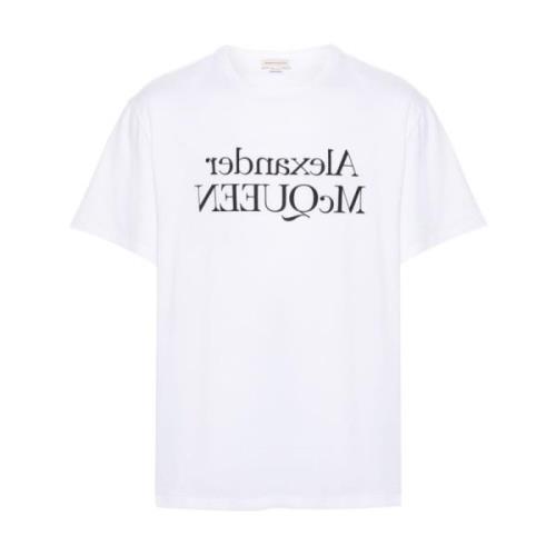 Alexander McQueen Logo T-shirts och Polos i Vitt White, Herr